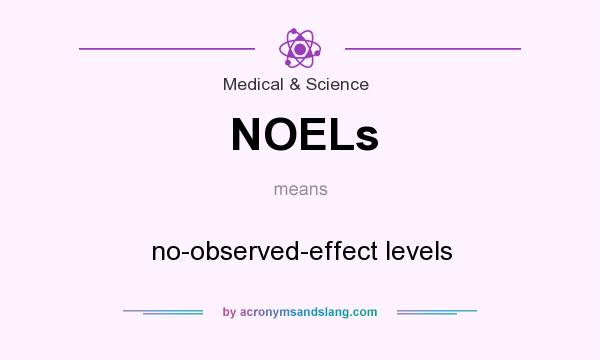 What does NOELs mean? It stands for no-observed-effect levels