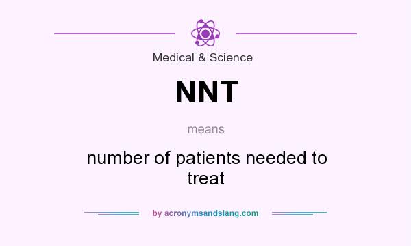 What does NNT mean? It stands for number of patients needed to treat