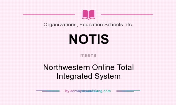 What does NOTIS mean? It stands for Northwestern Online Total Integrated System