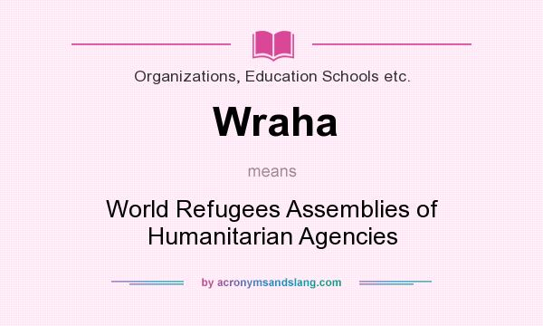 What does Wraha mean? It stands for World Refugees Assemblies of Humanitarian Agencies