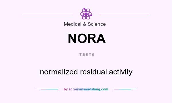 What does NORA mean? It stands for normalized residual activity