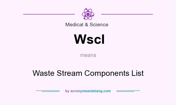 What does Wscl mean? It stands for Waste Stream Components List