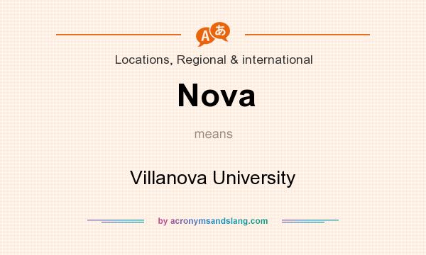 What does Nova mean? It stands for Villanova University