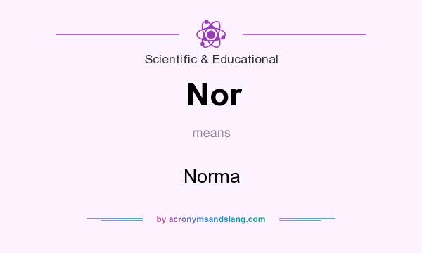 What does Nor mean? It stands for Norma