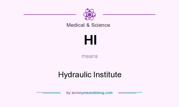 What does HI mean? It stands for Hydraulic Institute