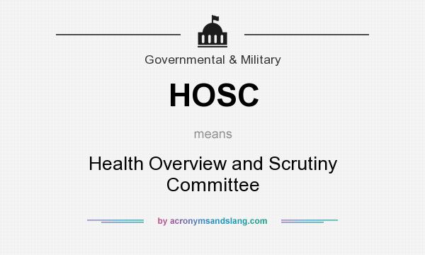 What does HOSC mean? It stands for Health Overview and Scrutiny Committee