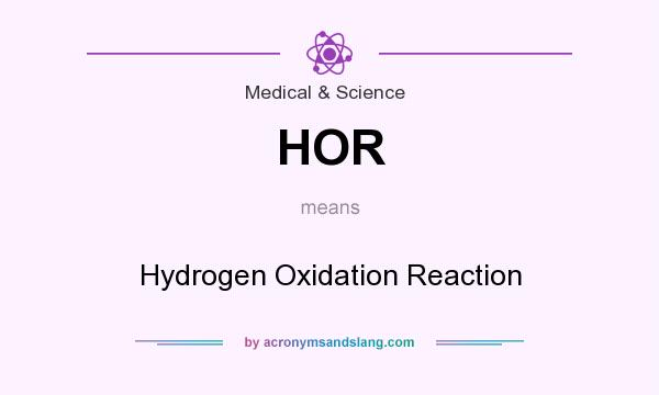 What does HOR mean? It stands for Hydrogen Oxidation Reaction