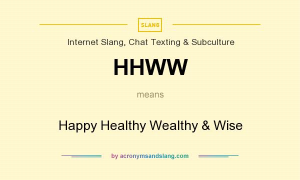 What does HHWW mean? It stands for Happy Healthy Wealthy & Wise
