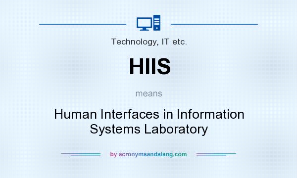 What does HIIS mean? It stands for Human Interfaces in Information Systems Laboratory