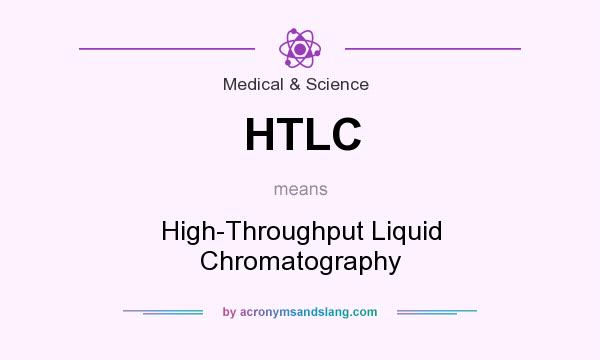 What does HTLC mean? It stands for High-Throughput Liquid Chromatography