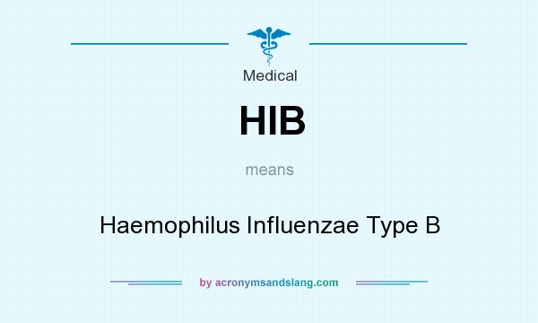 What does HIB mean? It stands for Haemophilus Influenzae Type B