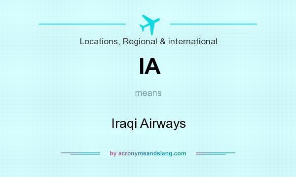 What does IA mean? It stands for Iraqi Airways