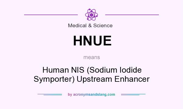 What does HNUE mean? It stands for Human NIS (Sodium Iodide Symporter) Upstream Enhancer