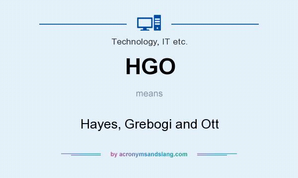 What does HGO mean? It stands for Hayes, Grebogi and Ott