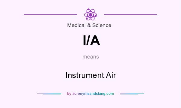 What does I/A mean? It stands for Instrument Air