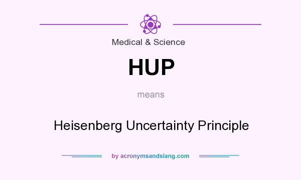 What does HUP mean? It stands for Heisenberg Uncertainty Principle