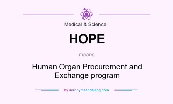 What does HOPE mean? It stands for Human Organ Procurement and Exchange program