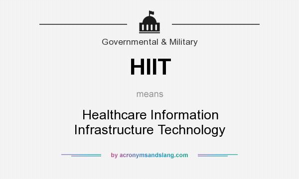 What does HIIT mean? It stands for Healthcare Information Infrastructure Technology