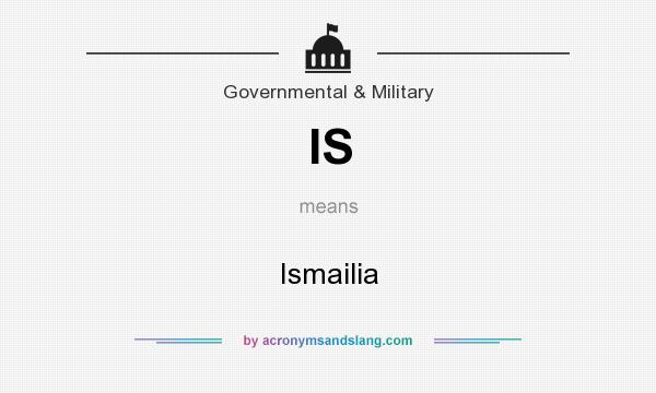 What does IS mean? It stands for Ismailia