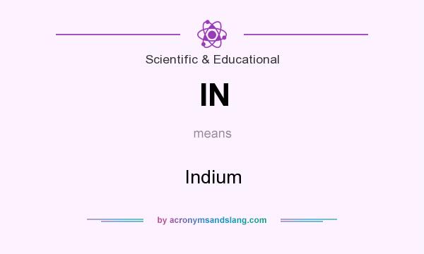 What does IN mean? It stands for Indium