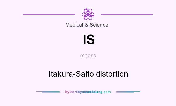 What does IS mean? It stands for Itakura-Saito distortion
