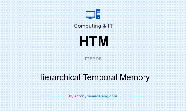 What does HTM mean? It stands for Hierarchical Temporal Memory