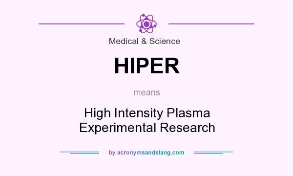 What does HIPER mean? It stands for High Intensity Plasma Experimental Research