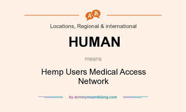 What does HUMAN mean? It stands for Hemp Users Medical Access Network