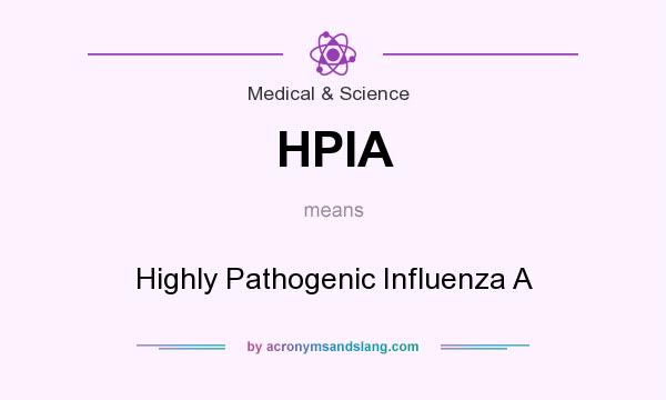 What does HPIA mean? It stands for Highly Pathogenic Influenza A