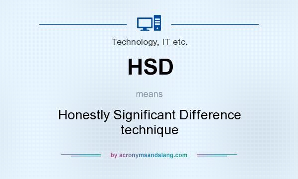 What does HSD mean? It stands for Honestly Significant Difference technique