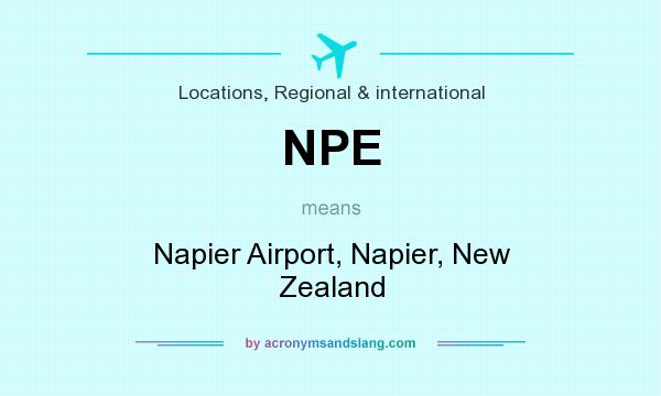 What does NPE mean? It stands for Napier Airport, Napier, New Zealand