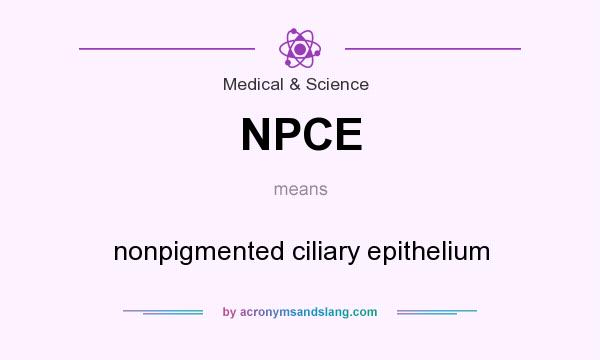 What does NPCE mean? It stands for nonpigmented ciliary epithelium