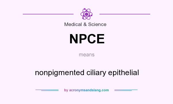 What does NPCE mean? It stands for nonpigmented ciliary epithelial
