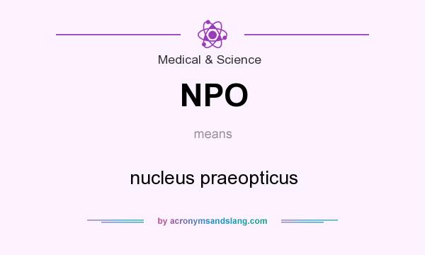 What does NPO mean? It stands for nucleus praeopticus