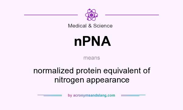 What does nPNA mean? It stands for normalized protein equivalent of nitrogen appearance