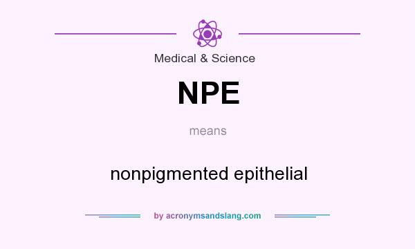 What does NPE mean? It stands for nonpigmented epithelial