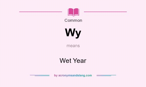 What does Wy mean? It stands for Wet Year