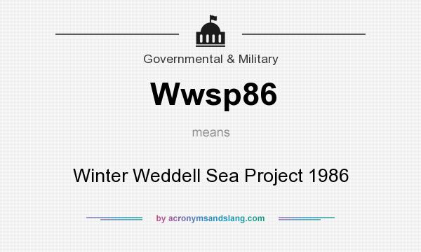 What does Wwsp86 mean? It stands for Winter Weddell Sea Project 1986