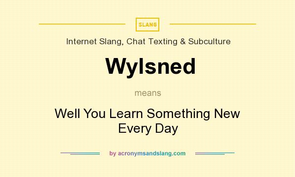 What does Wylsned mean? It stands for Well You Learn Something New Every Day