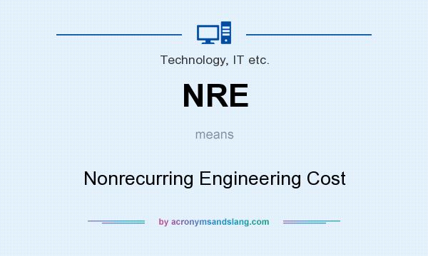 What does NRE mean? It stands for Nonrecurring Engineering Cost