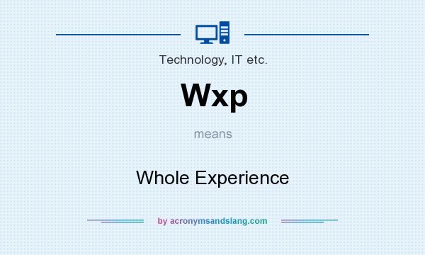 What does Wxp mean? It stands for Whole Experience