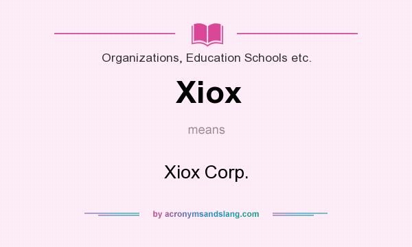 What does Xiox mean? It stands for Xiox Corp.