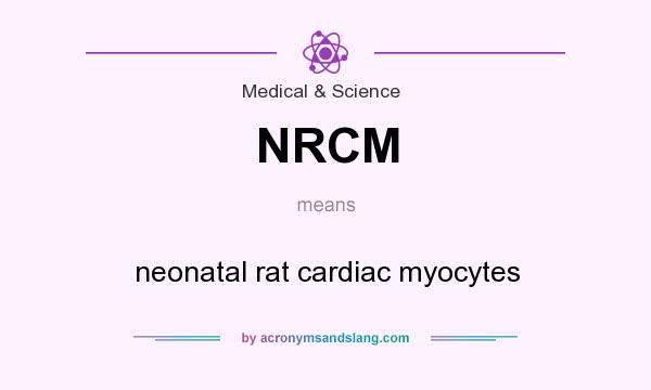 What does NRCM mean? It stands for neonatal rat cardiac myocytes
