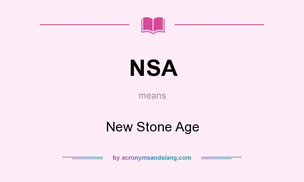 What does NSA mean? It stands for New Stone Age