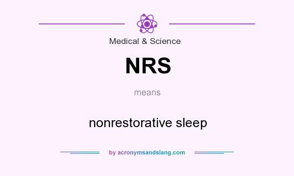 What does NRS mean? It stands for nonrestorative sleep
