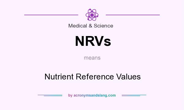 What does NRVs mean? It stands for Nutrient Reference Values