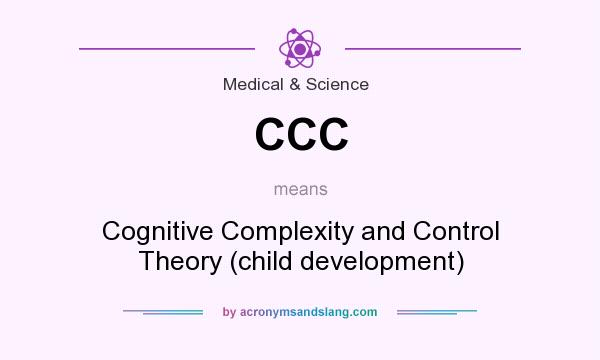 What does CCC mean? It stands for Cognitive Complexity and Control Theory (child development)