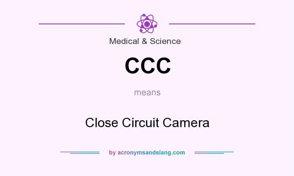 What does CCC mean? It stands for Close Circuit Camera
