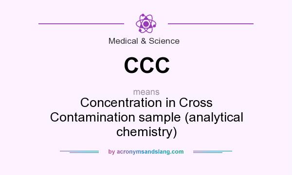 What does CCC mean? It stands for Concentration in Cross Contamination sample (analytical chemistry)