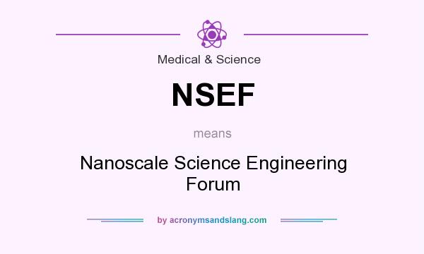 What does NSEF mean? It stands for Nanoscale Science Engineering Forum